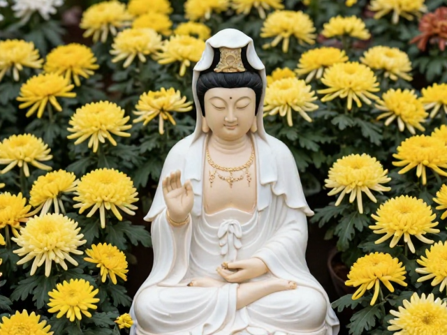 观音菩萨身边的菊花,神话传说背后的文化寓意与象征解读