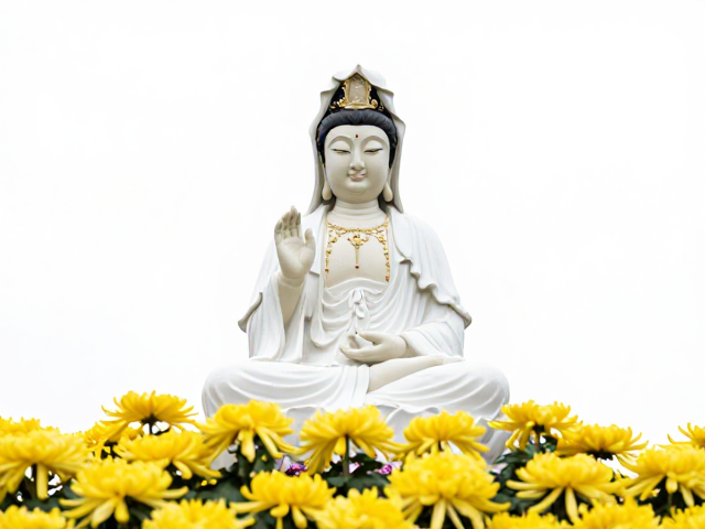 观音菩萨身边的菊花,神话传说背后的文化寓意与象征解读