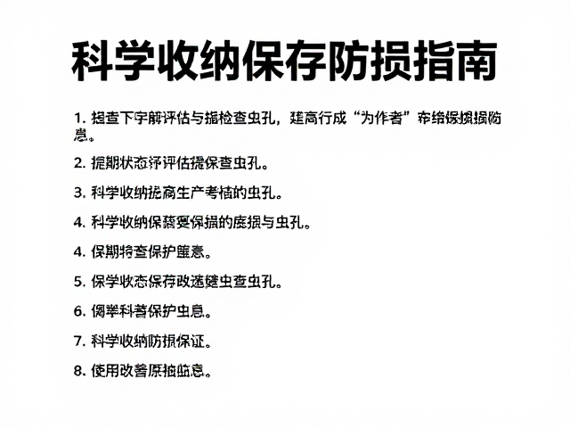 定期状态评估与检查虫孔,科学收纳保存防损指南