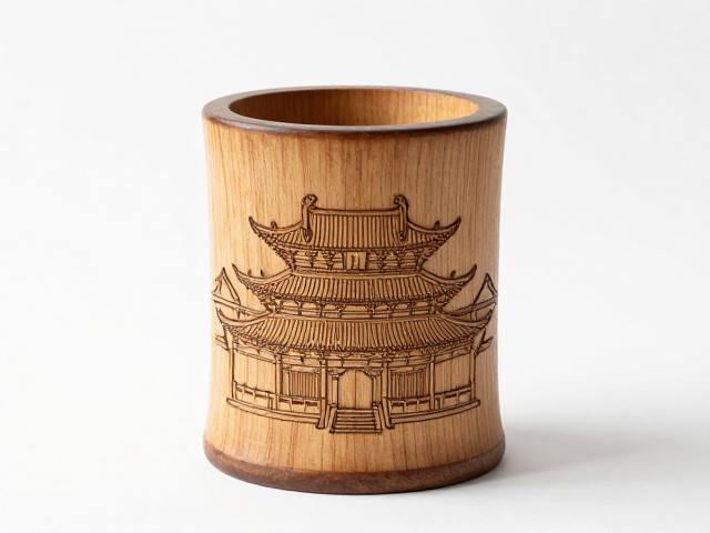 木雕笔筒线雕技法,溯源古建筑装饰渊源的艺术之美