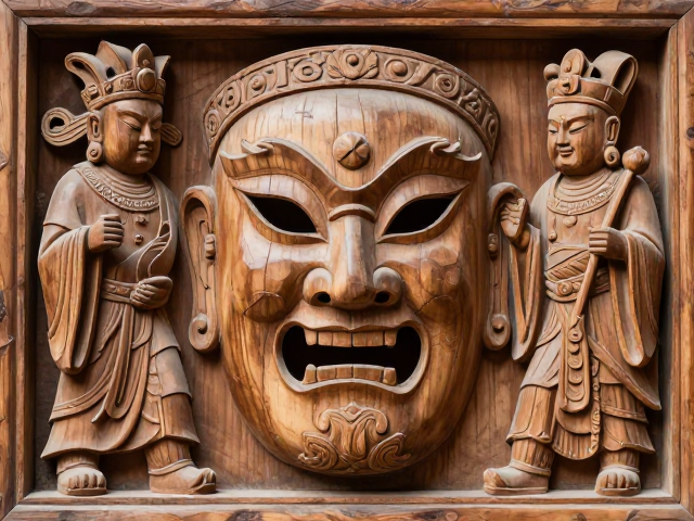 链雕开脸讲究,揭秘传统木雕背后的民俗故事与寓意