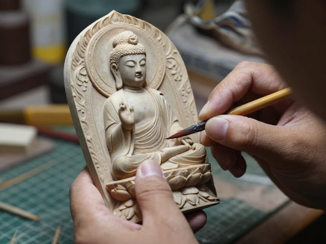 佛像神像工艺揭秘,匠心雕琢轮廓初现,传承非遗美学