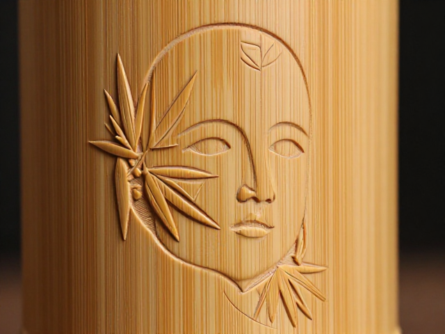 人面竹竹根竹片线刻,非遗竹雕技艺赏析与价值解析