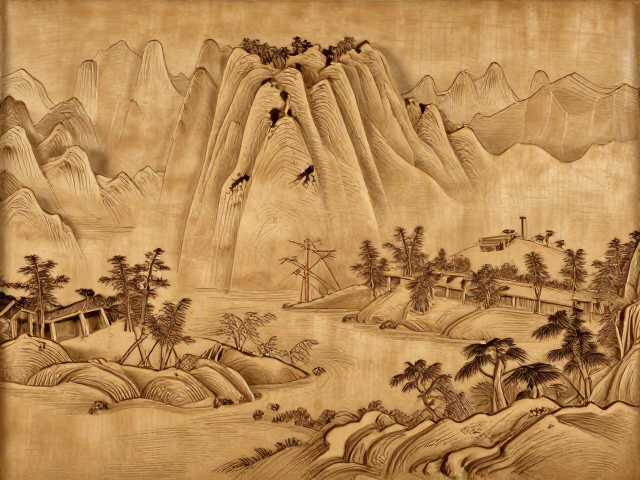 山水风景寓意福寿绵长,如何鉴别是否手工雕刻?