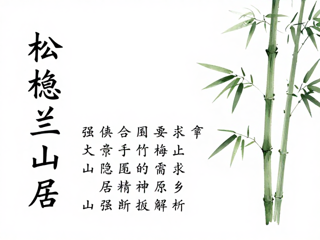 松竹梅兰隐逸山居,题跋中的文人雅趣与意境解析