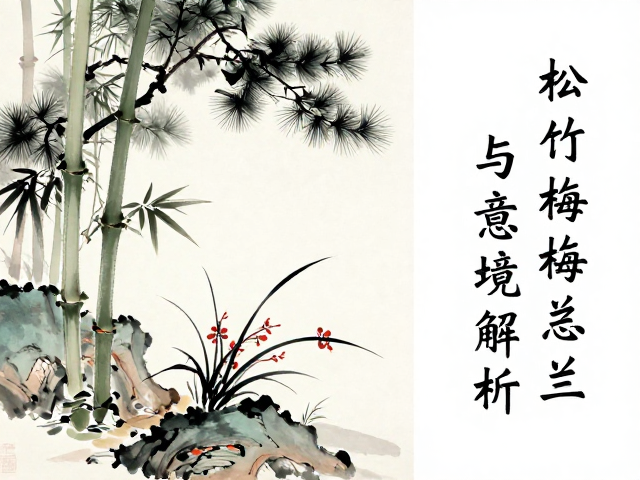 松竹梅兰隐逸山居,题跋中的文人雅趣与意境解析