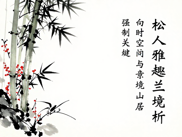 松竹梅兰隐逸山居,题跋中的文人雅趣与意境解析