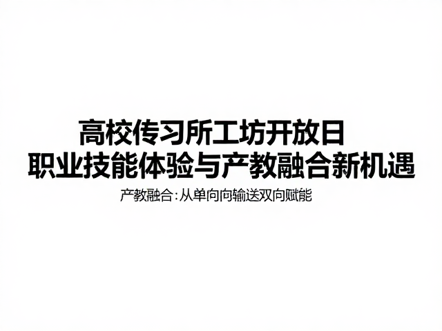 高校传习所工坊开放日，职业技能体验与产教融合新机遇