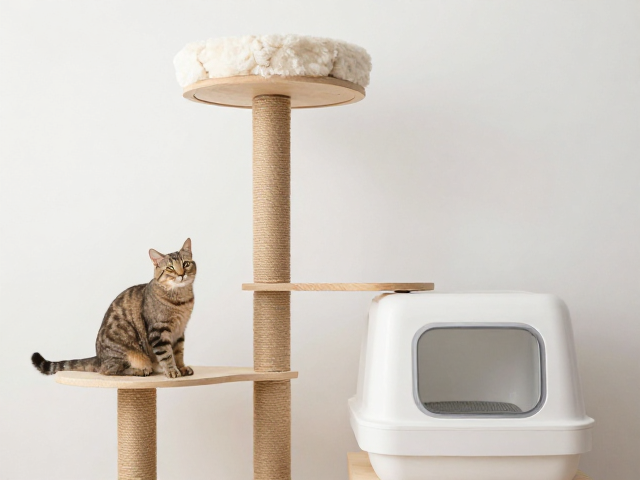 短毛猫爬架布置与定点上厕所技巧,新手养猫必看指南