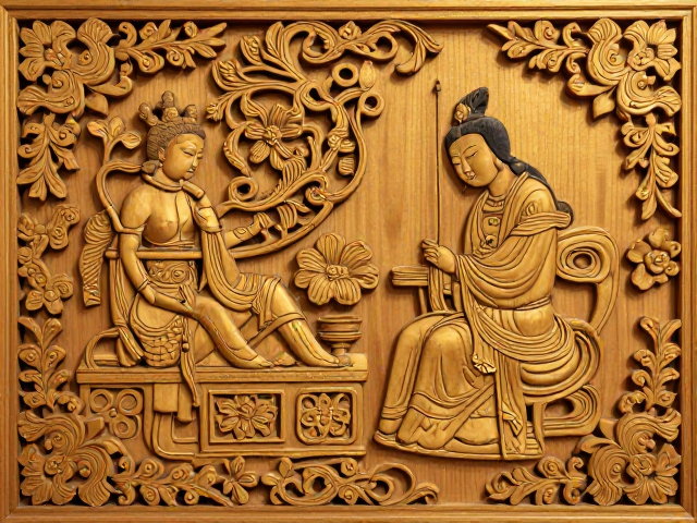金漆木雕与黄杨木雕对比,临摹传统纹样,细品非遗温润之美