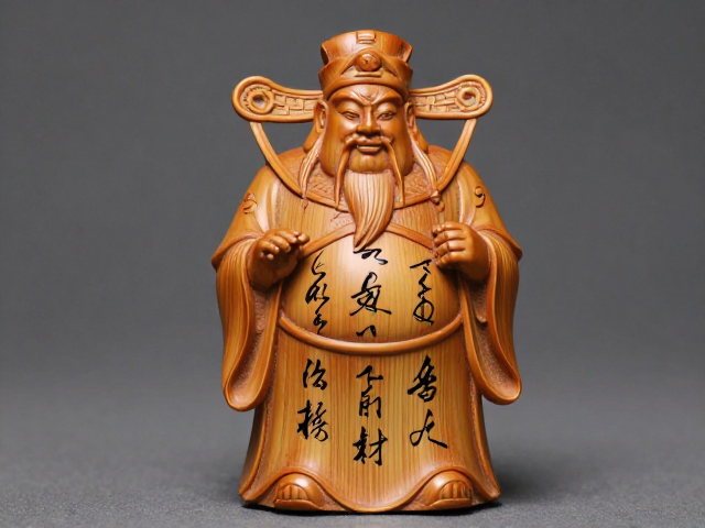 书法竹雕财神阳刻工艺赏析,招财纳福的收藏指南