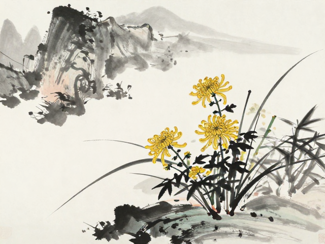 梅兰竹菊入画,山水意境中的木之温润厚重