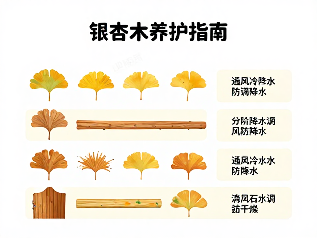 银杏木养护指南,分阶段降水与通风干燥防裂技巧
