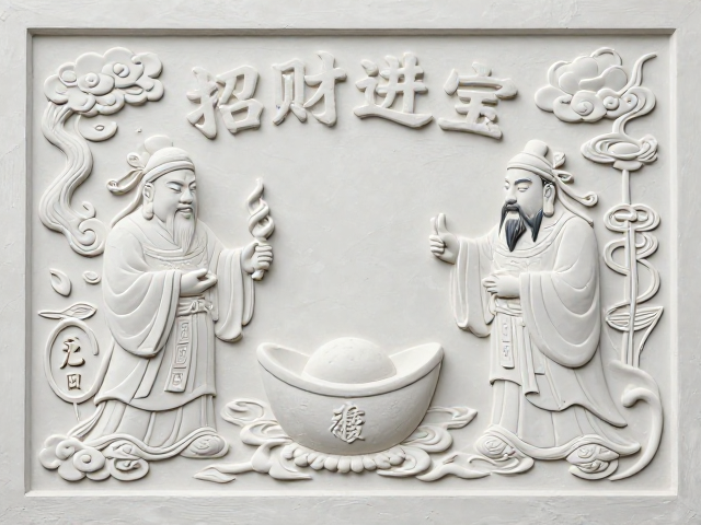 浅浮雕招财进宝,传统故事里的财富寓意与风水解读