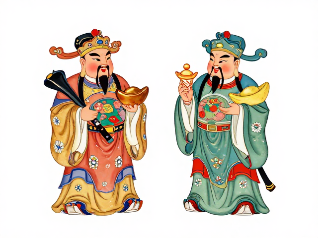 和合二仙水波纹童子图寓意解析,招财纳福的风水奥秘