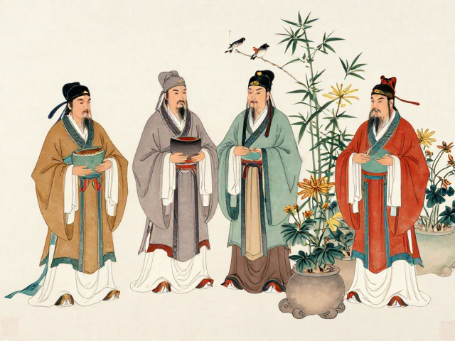 八仙贺寿梅兰竹菊花鸟画寓意解析,传统题材风水与收藏价值指南