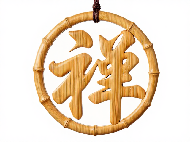 竹雕挂饰圆雕工艺,吉祥文字寓意解析,传承非遗文化之美