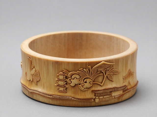 竹根雕笔洗细部刻画,匠心独运的艺术细节赏析