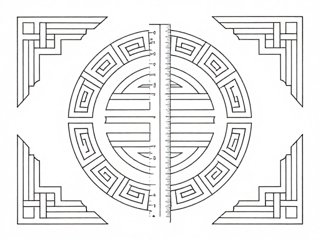 纹样设计灵感,用直尺圆规绘制传统寿字纹的几何美学