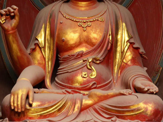 神像造像工艺揭秘,打坯起型,朱红与金色点缀彰显庄严法相