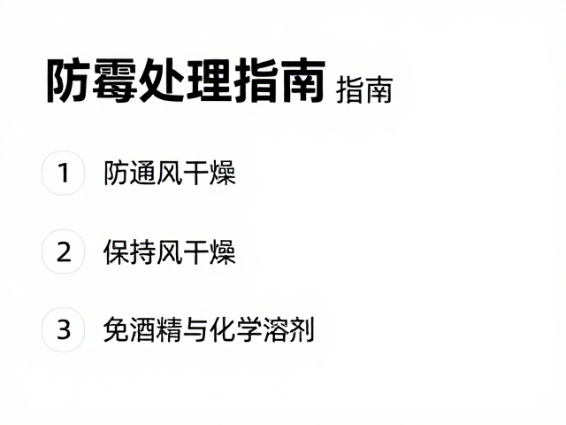 防霉处理指南，保持通风干燥，避免酒精与化学溶剂伤害