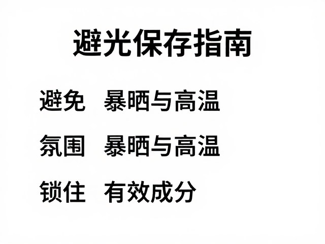 避光保存指南,避免暴晒与高温,锁住有效成分