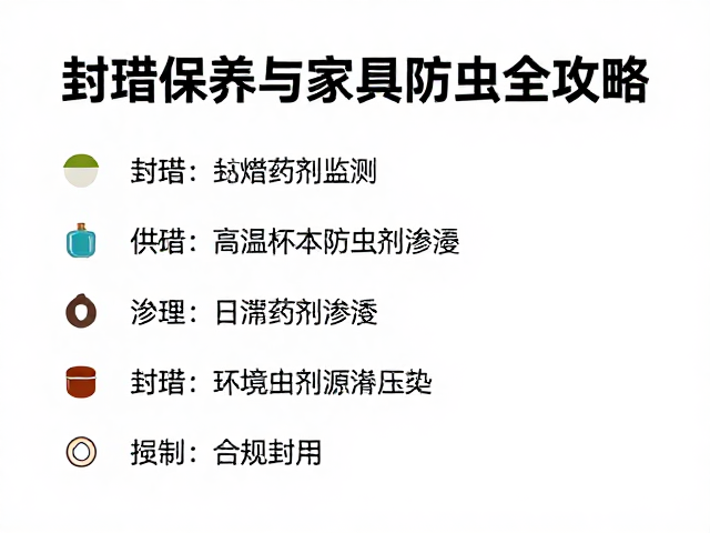 封蜡保养,高温烘烤,防虫药剂渗透,家具防蛀全攻略