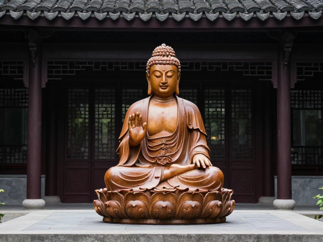 木雕佛像来图定制,园林建筑中的艺术灵魂