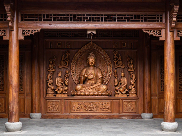 园林建筑木雕佛像来图定制,匠心打造东方禅意空间