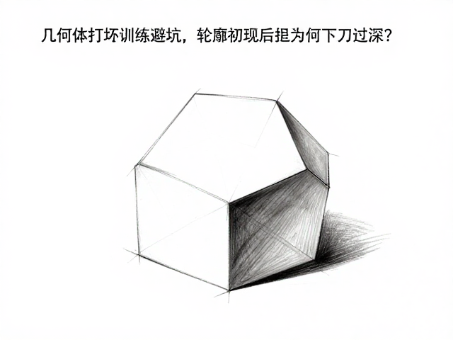 几何体打坯训练避坑,轮廓初现后为何下刀过深?附修正技巧