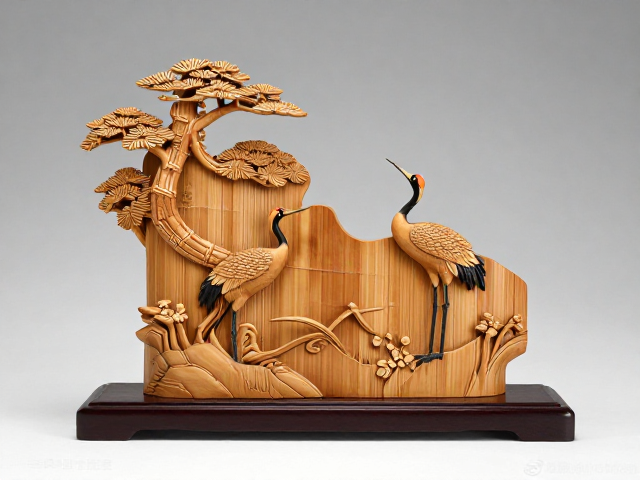 明清竹刻松鹤延年,岁寒三友文房雅趣与收藏价值解析