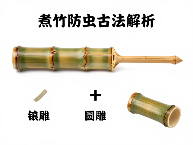 竹雕工艺详解,镶嵌雕与圆雕技法,煮竹防虫古法解析