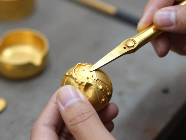 金器粗坯打形与局部描金技巧,预留细节余量保完美