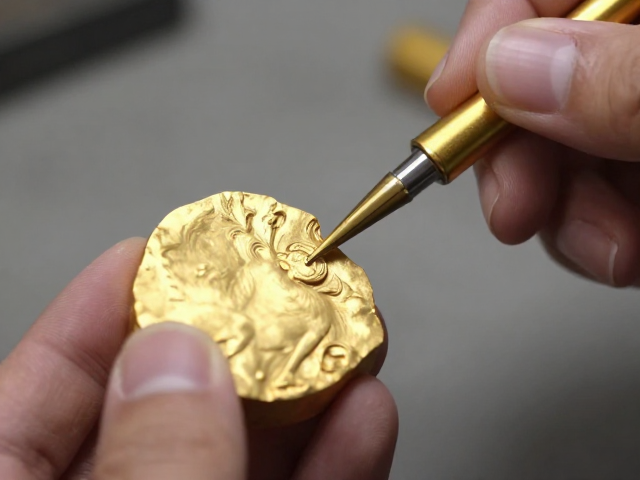 金器粗坯打形与局部描金技巧,预留细节余量保完美