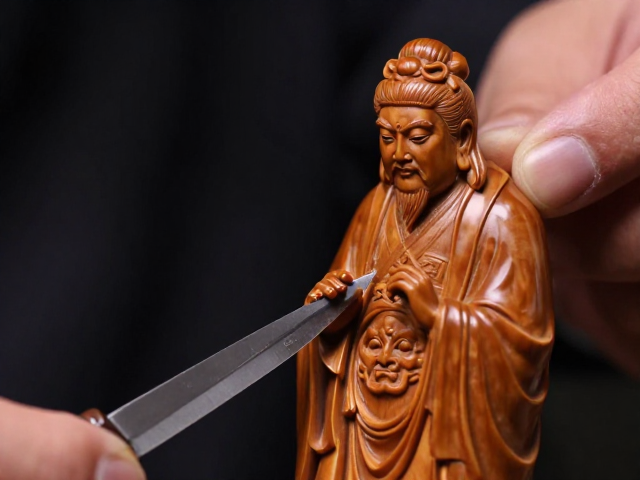 黄杨木雕名家以刀代笔,如何让人物神态传神?