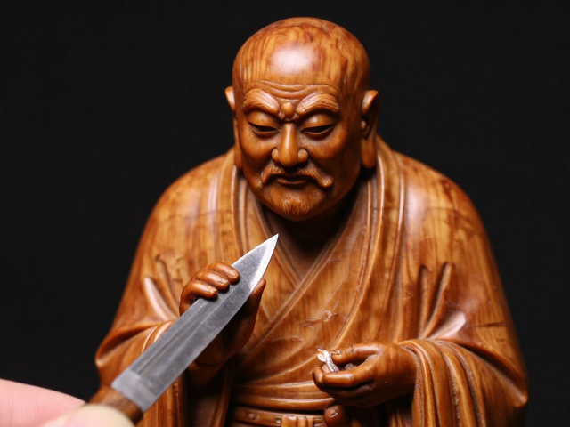 黄杨木雕名家以刀代笔,如何让人物神态传神?