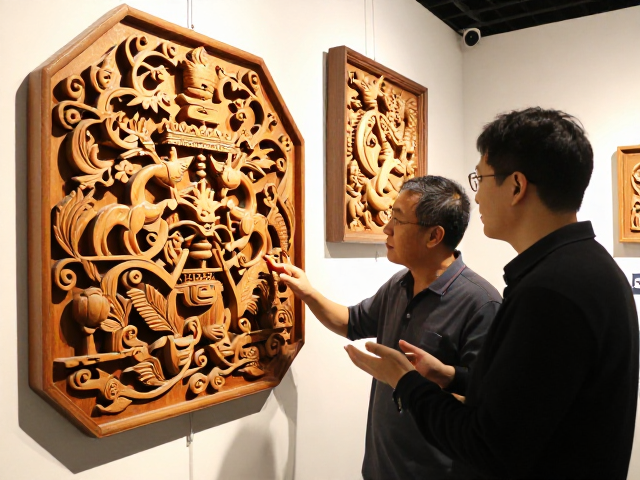 潮州木雕非遗传承,师徒口传心授的展览展示