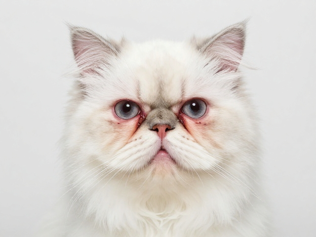 波斯猫泪痕护理，少洗澡防应激，告别红泪痕