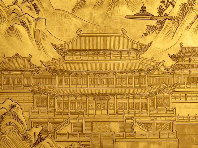 金漆木雕山水楼阁，临摹传统纹样，复刻非遗匠心之美