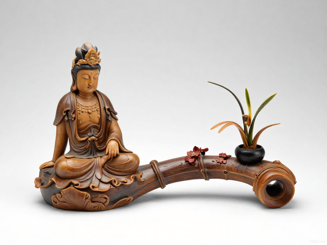 松竹梅兰观音臂搁,文房雅玩收藏指南与风水寓意解析