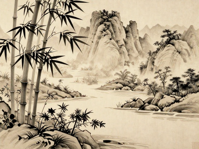竹报平安意境，详解阴刻阳刻技法，打造山水风雅空间
