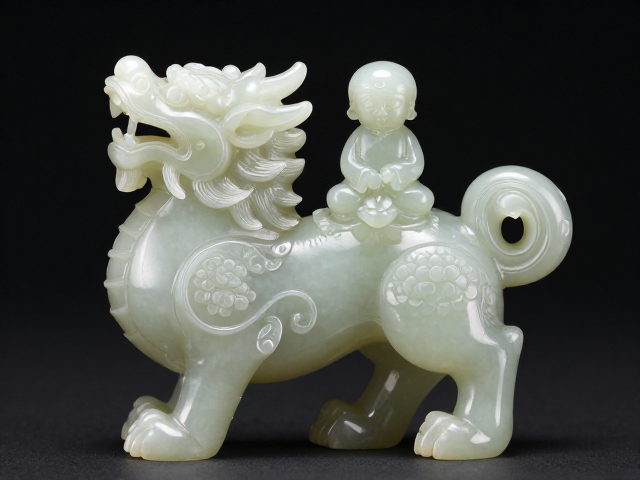 麒麟送子寓意深,因材施艺打造民俗吉祥玉雕,传承文化匠心