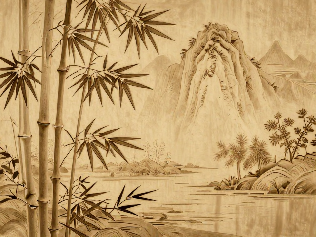 竹报平安意境，详解阴刻阳刻技法，打造山水风雅空间