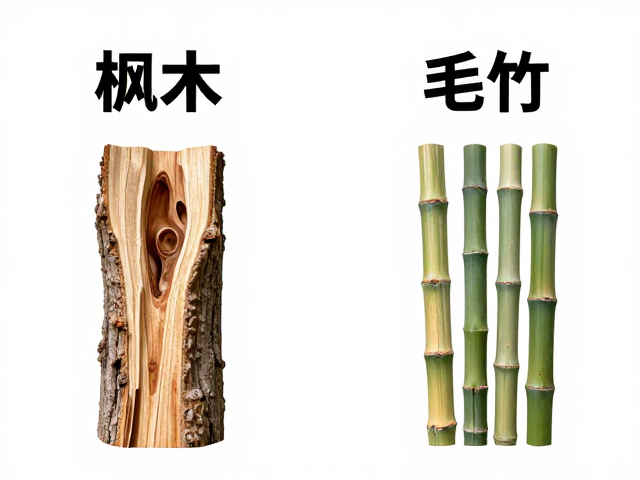 枫木死节与毛竹的区别,木材特性、价格对比与选购指南