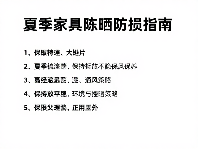 夏季家具陈列保养,保持摆放平稳,避开高温暴晒防损指南