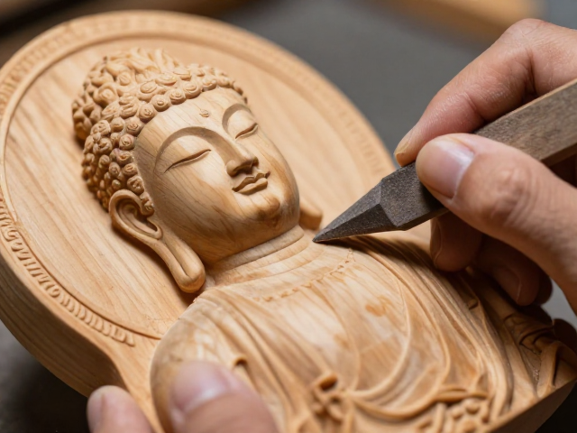 木雕佛像打磨技巧,用砂纸磨出线条流畅的艺术美感