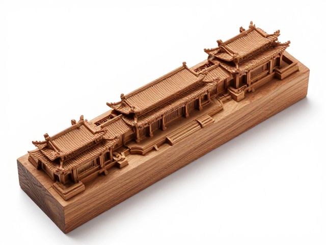 阳刻木雕镇纸工艺解析,融合建筑木雕元素的匠心之作