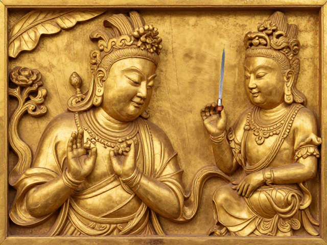金漆木雕技法,用斜口刀刻画人物神态,细节全解析