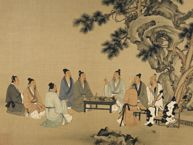 竹雕高士雅集，松石云泉间的文人风骨与收藏价值