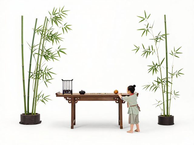 草木果蔬配文房摆件,童子戏竹意境,打造中式雅致空间美学灵感